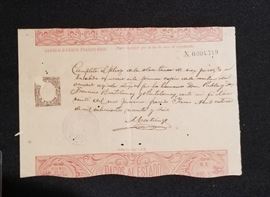 1896 Goverment Legal Document Invoice signed by Rosendo Matienzo Cintron. $350