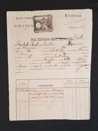 1800's historical prisioner's criminal sheet $100