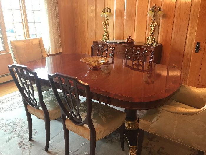 Kindel NeoClassical Mahogany Dining Room Table 