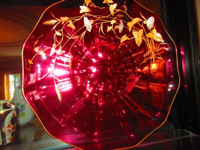 Victorian Ruby glass plate
