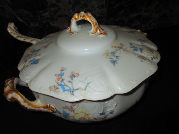 Large limoge covered dish