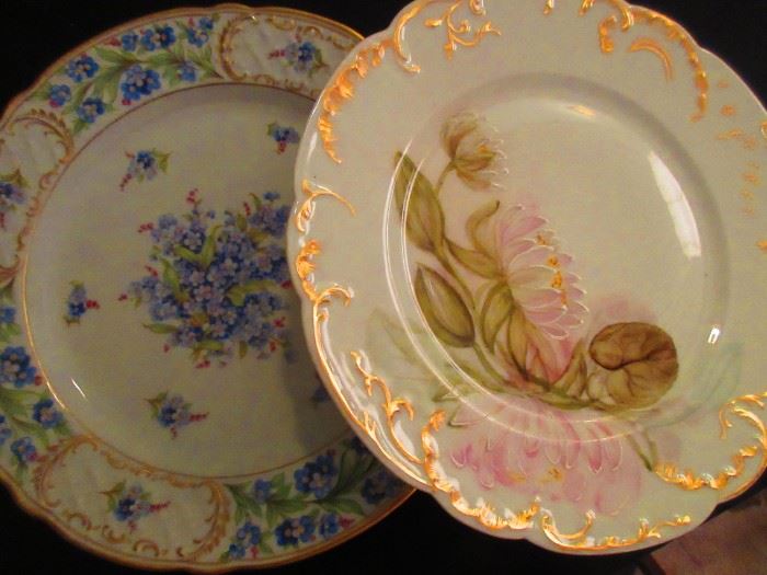 Hand-painted porcelain plates