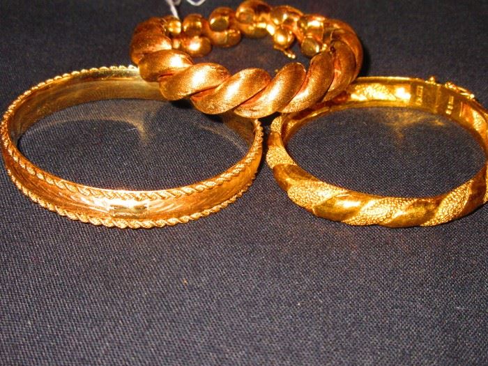 14 and 18 karat gold bracelets