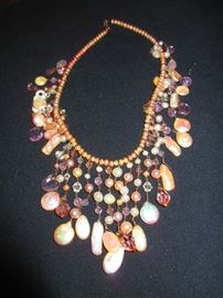 Custom Pearl and Crystal necklace after the antique