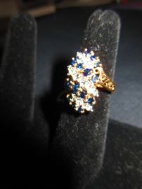 Sapphire and diamond ring in 14 karat gold