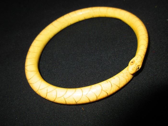 19th century phone armband carved in the form of a serpent
