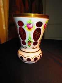 Bohemian glass cabinet vase