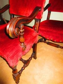 Detail of jacobean style armchairs