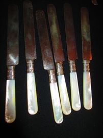 Mother of pearl handled knives
