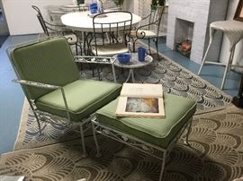 Vintage Woodard chair and ottoman