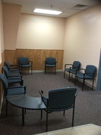 HON reception room chairs and magazine tables