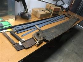 Antique two-man saws