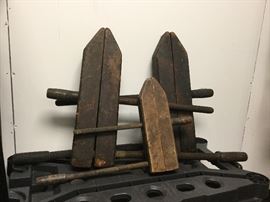 Antique wood screw parallel clamps 