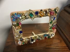 Jewelry decorated frame...these are one of a kind