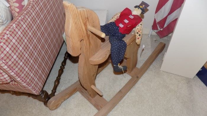 handmade wooden rocking horse