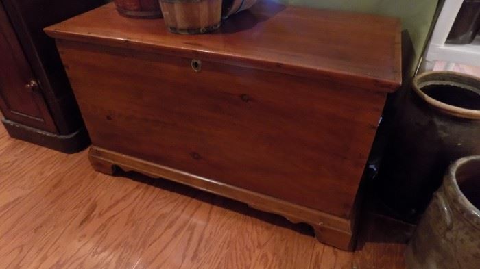 antique pine cedar chest