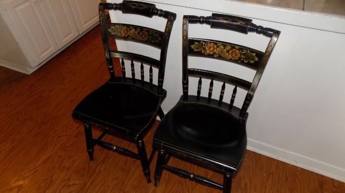 pair Hitchcock chairs