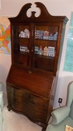 vintage drop front secretary with storage