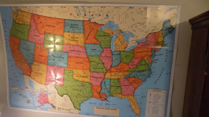 vintage wall map