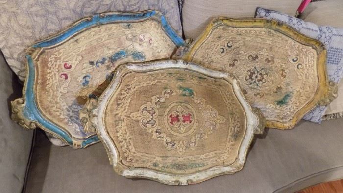 vintage Florentine trays