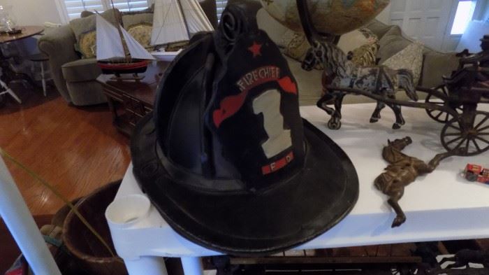 vintage firemans helmet