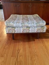 TEAK OVERSIZED SQUARE MID CENTURY MODERN OTTOMAN