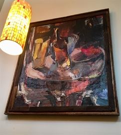 MID CENTURY MODERN PAINTING ON CANVAS