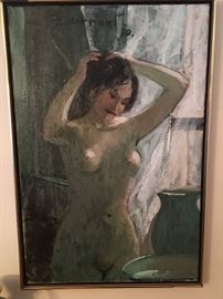 NUDE WOMAN OIL PAINTING