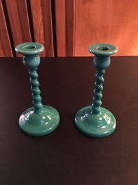GLASS CANDLESTICKS