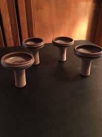 BRUTALIST CHANDELIER LAMP WITH POTTERY DANISH CANDLESTICKS