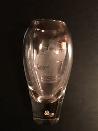SWEDEN CRYSTAL VASE GULLASKRUF
