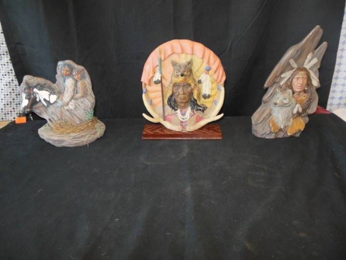 3 Porcelain Indian Statues...