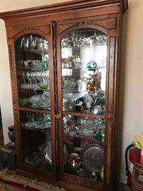 Beautiful China Cabinet - floor style with glass front.  Beautful wood