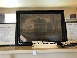 Montague Charcoal rendering of homstead. Montaque Pedigree - Family Chart