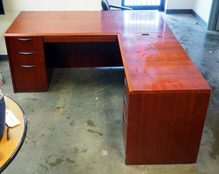 Paoli Inc. Solid Wood 6 Drawer Executive Corner Desk, 30" T x 72" W x 84" W x 24" D