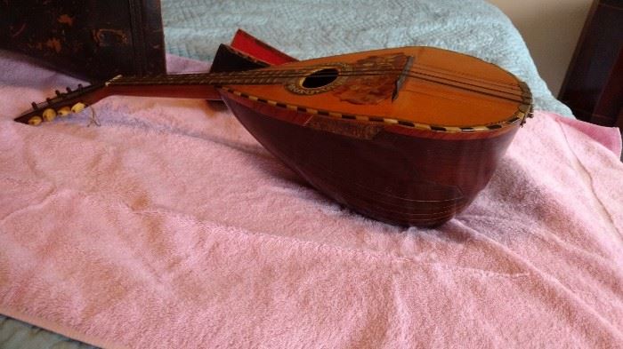 Antique C. Biggio mandolin with case