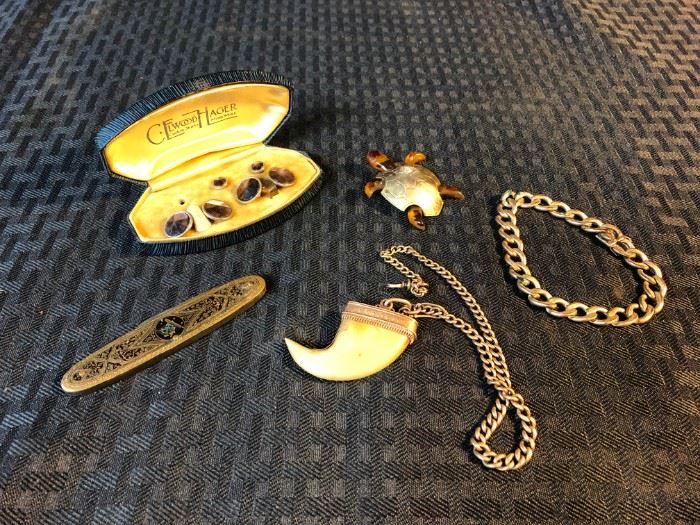 Vintage Hager Cufflinks, Vintage Pocket Knife Jewelry