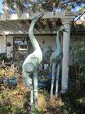 Pair of large copper garden/fountain  cranes