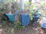 Many blue ceramic pots & planters