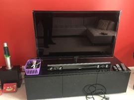 Samsung 50” TV with sound system and Cabinet 