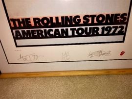 Rolling Stones Lithograph Poster. (Not real autographs) 