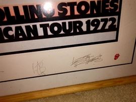 Rolling Stones Lithograph Poster. (Not real autographs) 