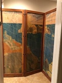 Unique, one-of-a-kind 3-panel art piece, handmade, solid wood 