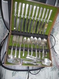 Silverplated flatware with chest