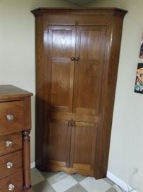 Early Walnut corner cupboard