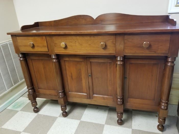 Walnut sideboard on turned legs