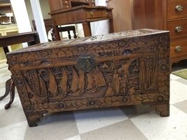 Heavily carved trunk