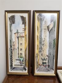 pair of lithographs