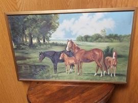 Oil painting, horses