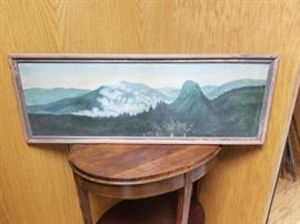 Oil painting, mountain still life 